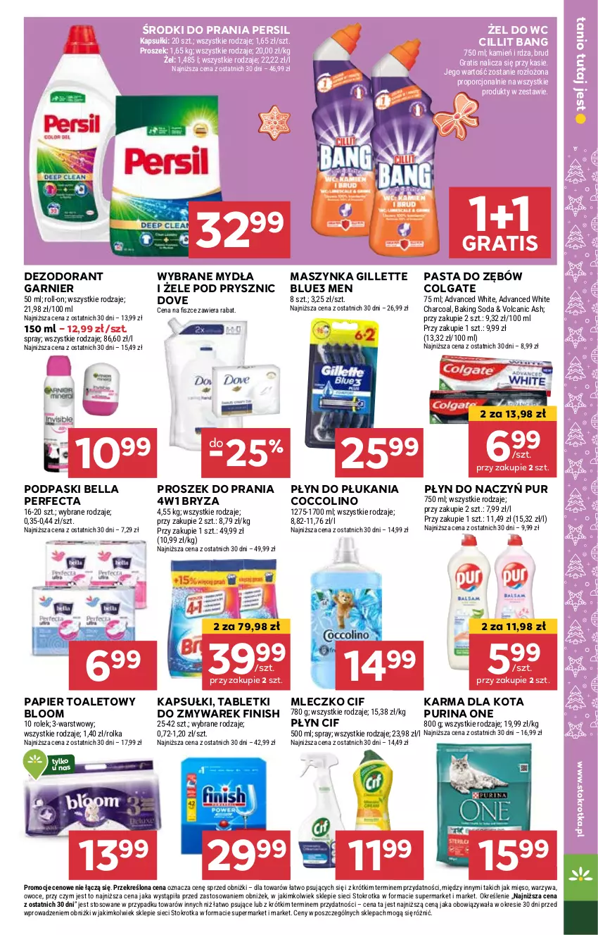 Gazetka promocyjna Stokrotka - Market - ważna 19.12 do 27.12.2024 - strona 27 - produkty: Bell, Bella, Bryza, Cif, Cillit Bang, Coccolino, Colgate, Dezodorant, Dove, Finish, Garnier, Gillette, Gra, LG, Maszynka, Mięso, Mleczko, Owoce, Papier, Papier toaletowy, Pasta do zębów, Perfecta, Persil, Płyn do płukania, Podpaski, Por, Proszek do prania, Pur, Purina, Szynka, Tablet, Warzywa