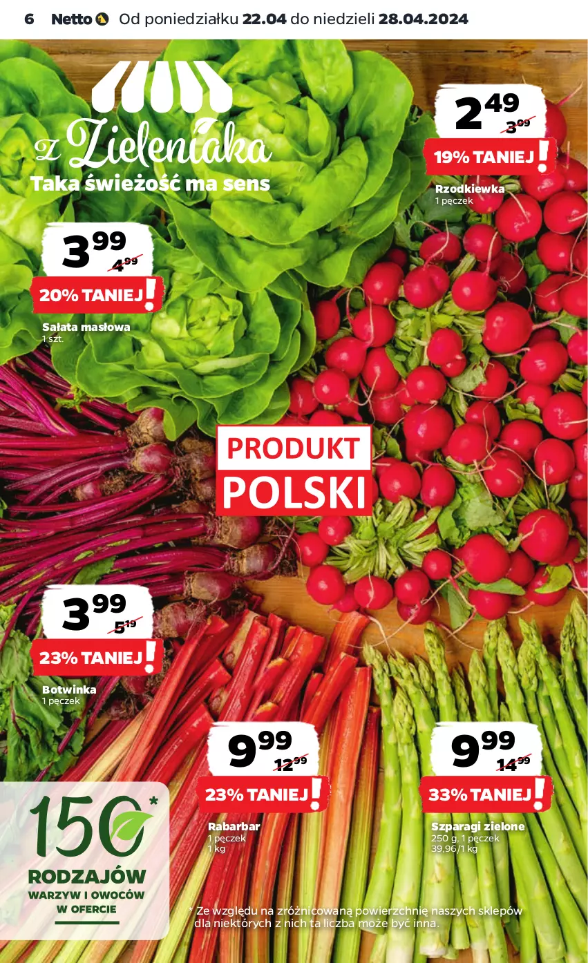 Gazetka promocyjna Netto - Artykuły spożywcze - ważna 22.04 do 28.04.2024 - strona 6 - produkty: Inka, Masło, Rzodkiewka, Sałat, Sałata masłowa