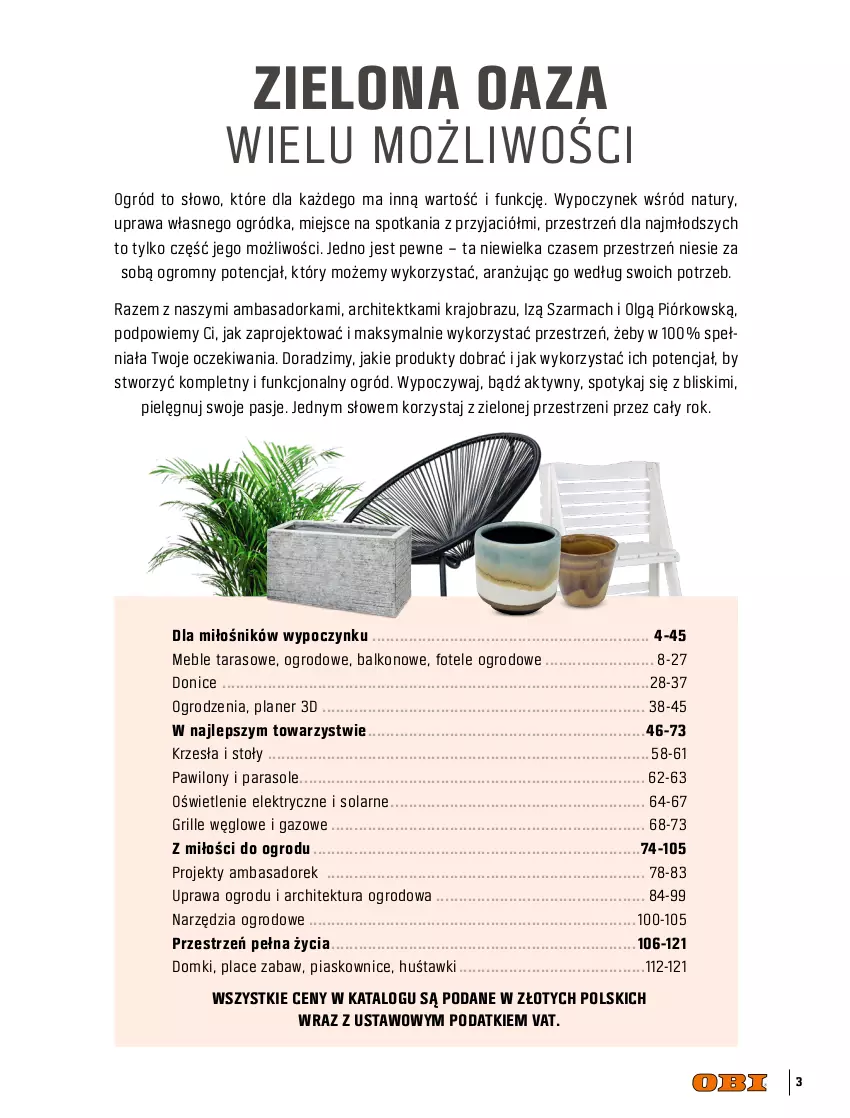 Gazetka promocyjna Obi - Gazetka OBI - ważna 30.03 do 30.06.2022 - strona 3 - produkty: Fotel, Gra, Grill, LG, Meble, Obraz, Ogród, Orka, Parasol