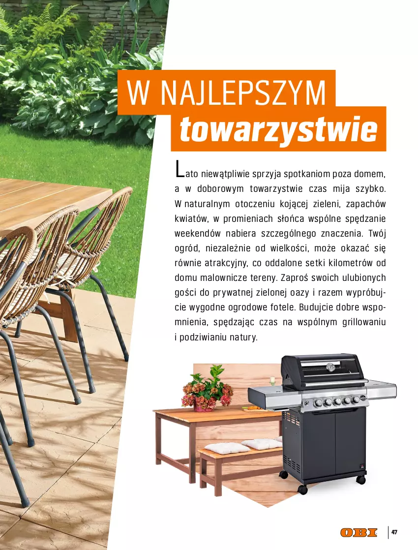 Gazetka promocyjna Obi - Gazetka OBI - ważna 30.03 do 30.06.2022 - strona 47 - produkty: Fotel, Grill, Ogród