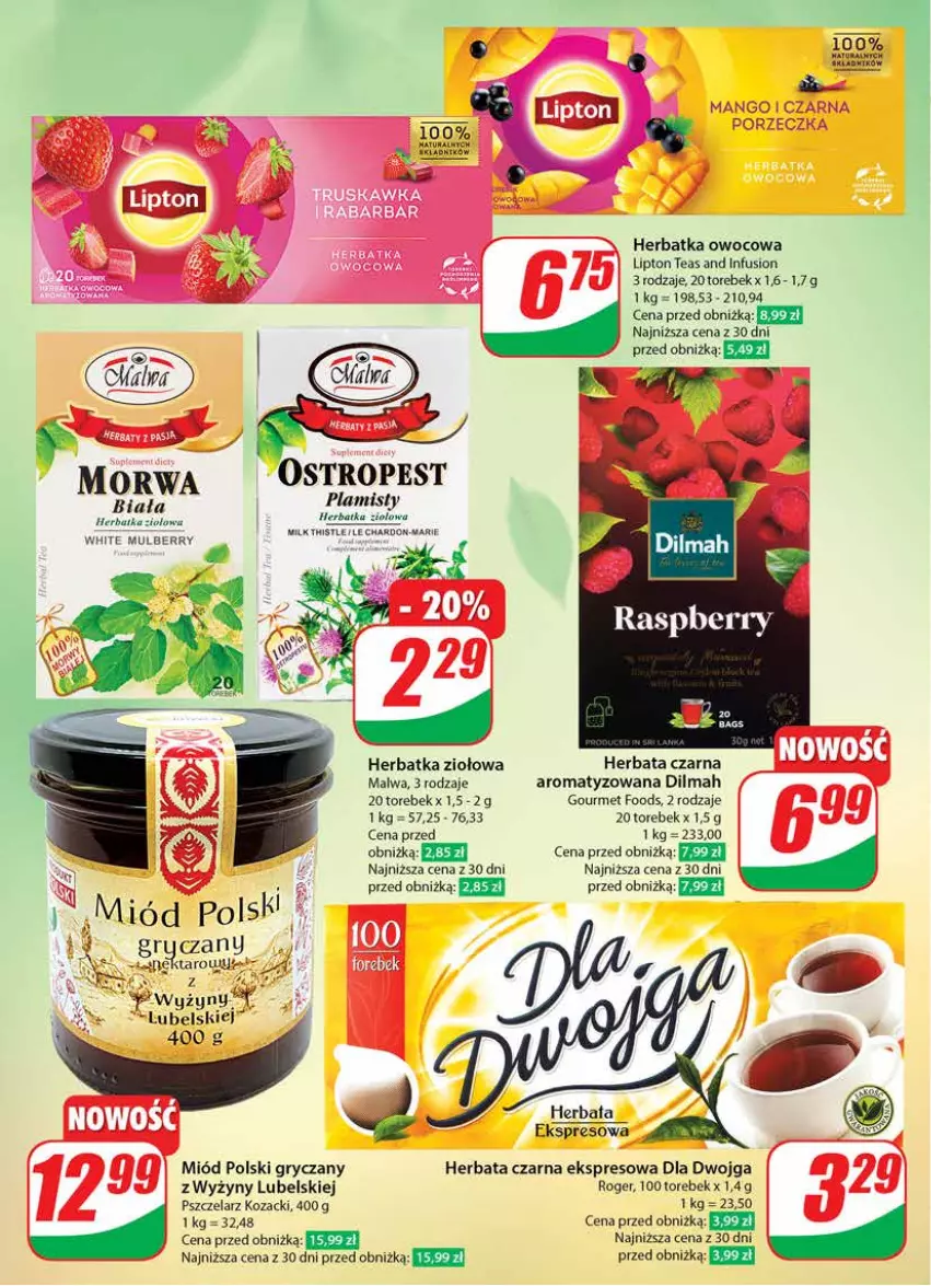 Gazetka promocyjna Dino - Gazetka 29 / 2024 - ważna 17.07 do 23.07.2024 - strona 10 - produkty: Dilmah, Fusion, Gry, Herbata, Herbata czarna, Jaja, Lipton, Miód, Ostropes