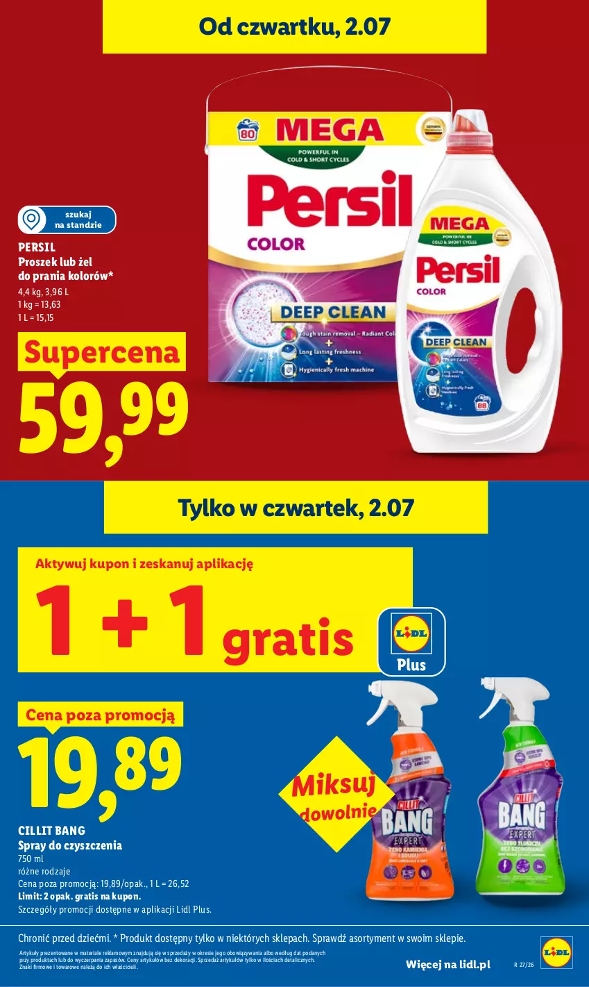 Gazetka promocyjna Lidl - Gazetka ważna od 2.07 do 4.07 - ważna 02.07 do 04.07.2026 - strona 21 - produkty: Cillit Bang, Gra, Persil, Spray do czyszczenia