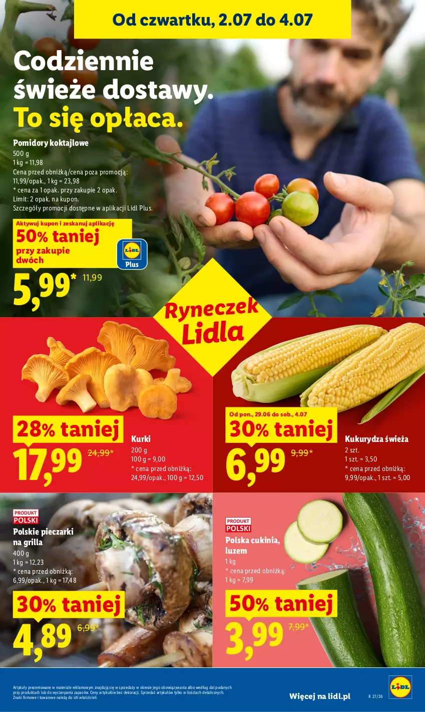 Gazetka promocyjna Lidl - Gazetka ważna od 2.07 do 4.07 - ważna 02.07 do 04.07.2026 - strona 39 - produkty: Grill, Kukurydza, Piec, Pomidory
