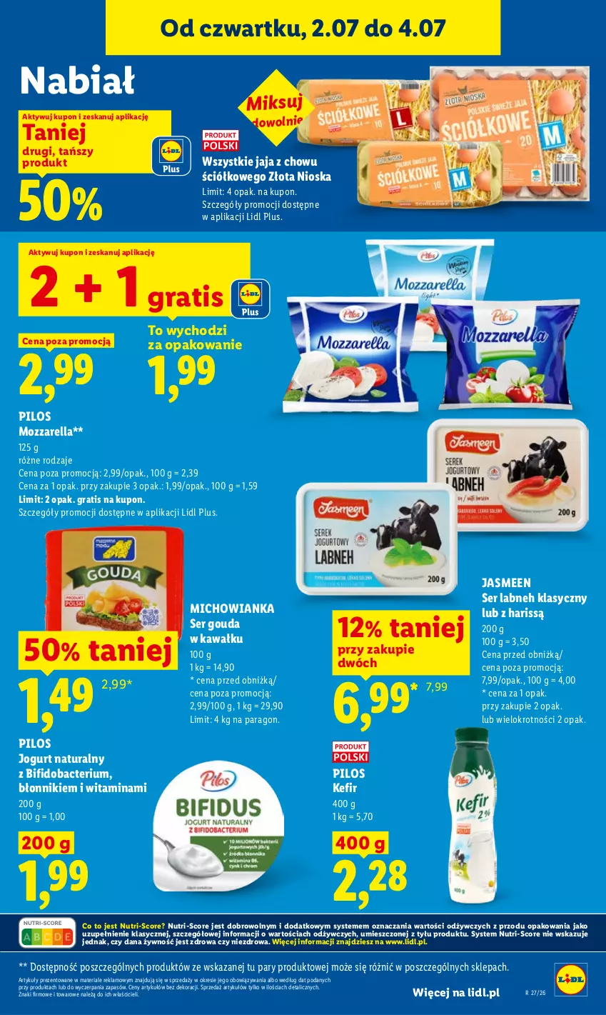 Gazetka promocyjna Lidl - Gazetka ważna od 2.07 do 4.07 - ważna 02.07 do 04.07.2026 - strona 53 - produkty: Gouda, Gra, Jaja, Jogurt, Jogurt naturalny, Kawa, Kefir, Mozzarella, Pilos, Ser