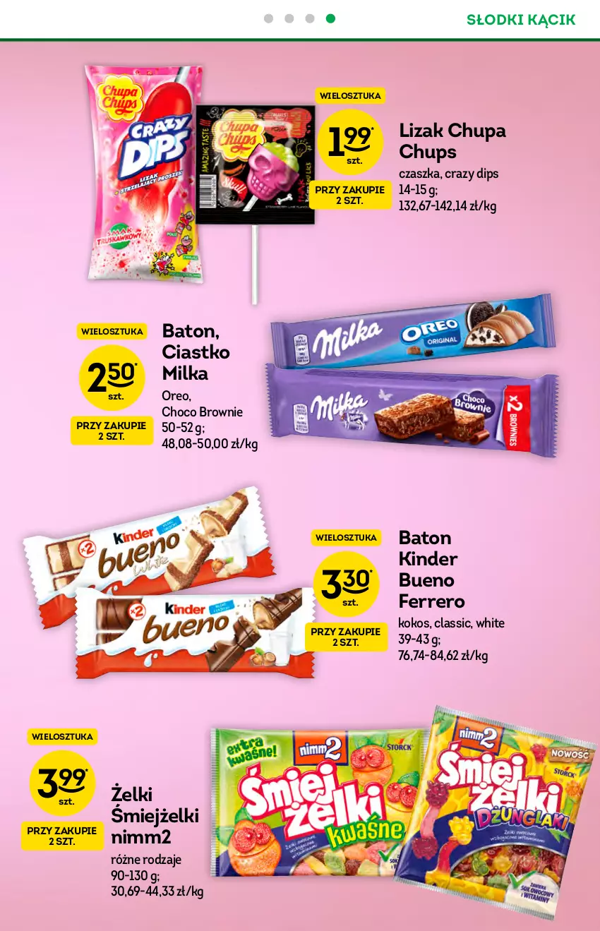 Gazetka promocyjna Żabka - ważna 07.07 do 20.07.2021 - strona 41 - produkty: Baton, Brownie, Chupa Chups, Ferrero, Kinder, Kinder Bueno, Kokos, Milka, Nimm2, Oreo