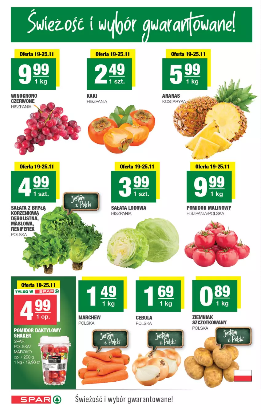 Gazetka promocyjna Spar - Spar - ważna 16.11 do 26.11.2025 - strona 2 - produkty: Ananas, Cebula, Kaki, Masło, Pomidor malinowy, Renifer, Sałat, Sałata lodowa, Wino