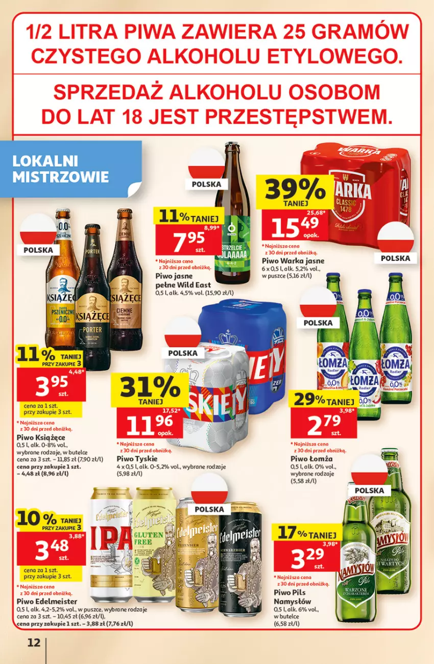 Gazetka promocyjna Auchan - Gazetka 30 Lat Hipermarket Auchan - ważna 11.06 do 17.06.2026 - strona 12 - produkty: Książęce, Namysłów, Piwo, Piwo jasne, Tyskie, Warka
