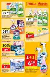 Gazetka promocyjna Auchan - Gazetka 30 Lat Hipermarket Auchan - Gazetka - ważna od 17.06 do 17.06.2026 - strona 33 - produkty: Frosch, Do mycia naczyń, Papier, Tablet, Cillit Bang, Płyn do mycia naczyń, Papier toaletowy, Rolki, Płyn do mycia, Zmywarki, Sidolux, Folia aluminiowa