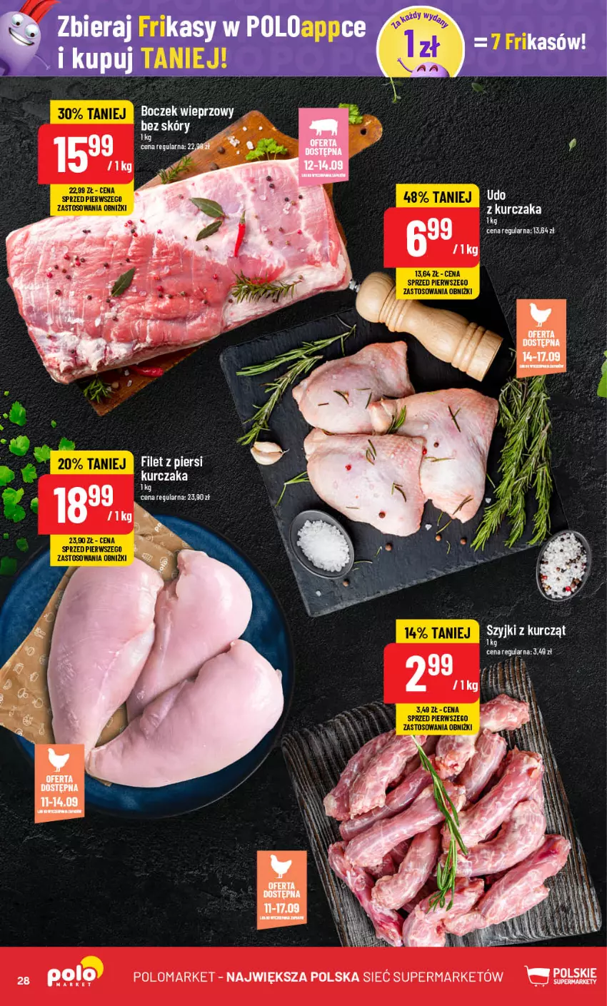 Gazetka promocyjna PoloMarket - Gazetka pomocyjna - ważna 11.09 do 17.09.2024 - strona 28 - produkty: Boczek, Boczek wieprzowy, Filet z piersi kurczaka, Kurczak