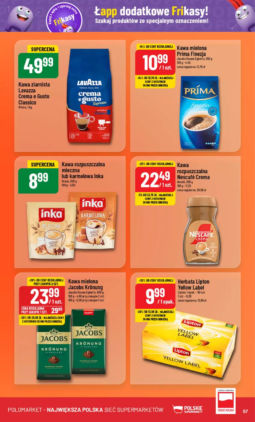 Gazetka promocyjna PoloMarket - Gazetka pomocyjna - ważna 11.09 do 17.09.2024 - strona 57 - produkty: BIC, Gra, Herbata, Inka, Jacobs, Kawa, Kawa mielona, Kawa rozpuszczalna, Kawa ziarnista, Laur, Lavazza, Lipton, Prima