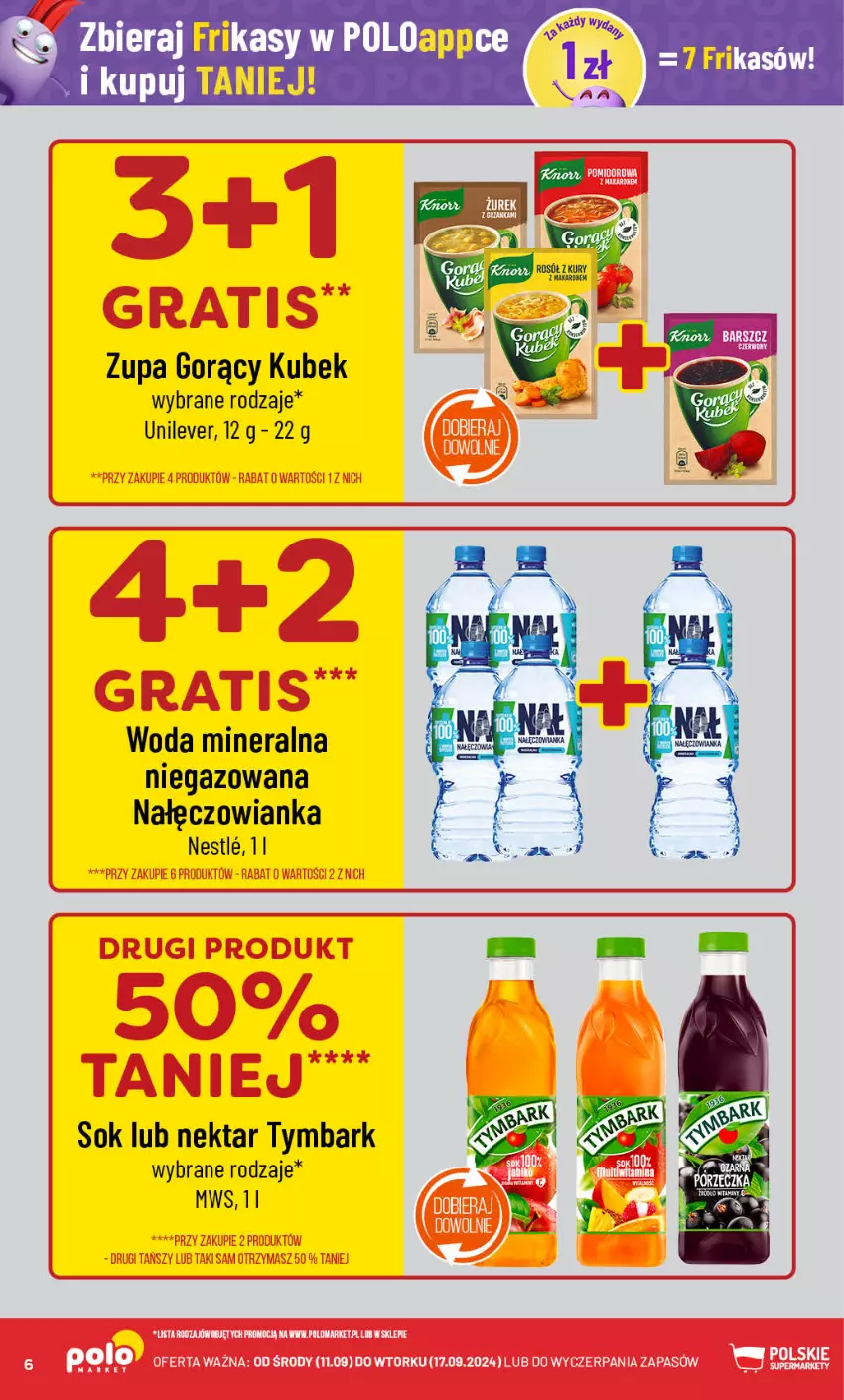 Gazetka promocyjna PoloMarket - Gazetka pomocyjna - ważna 11.09 do 17.09.2024 - strona 6 - produkty: Kubek, Nałęczowianka, Nektar, Sok, Tymbark, Woda, Woda mineralna, Zupa