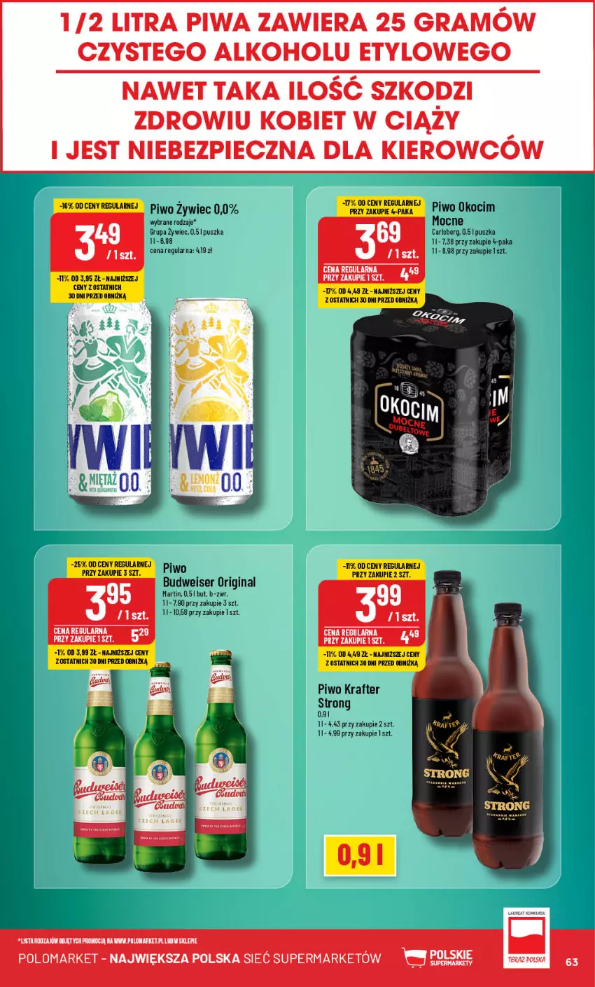 Gazetka promocyjna PoloMarket - Gazetka pomocyjna - ważna 11.09 do 17.09.2024 - strona 63 - produkty: Carlsberg, Gin, Gra, Koc, LG, Okocim, Piec, Piwa, Piwo, Ser