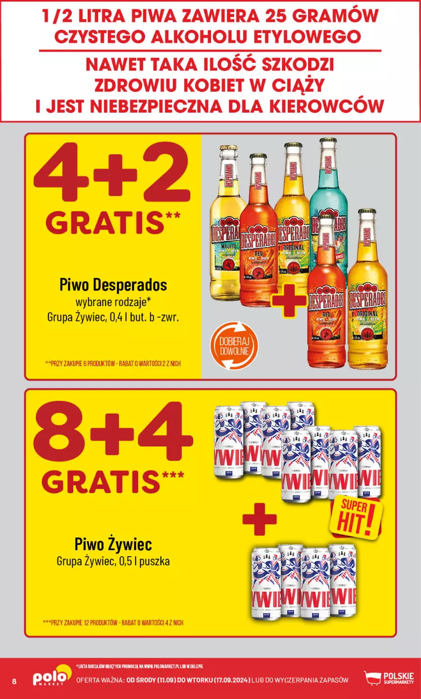 Gazetka promocyjna PoloMarket - Gazetka pomocyjna - ważna 11.09 do 17.09.2024 - strona 8 - produkty: Desperados, Gra, Piec, Piwa, Piwo