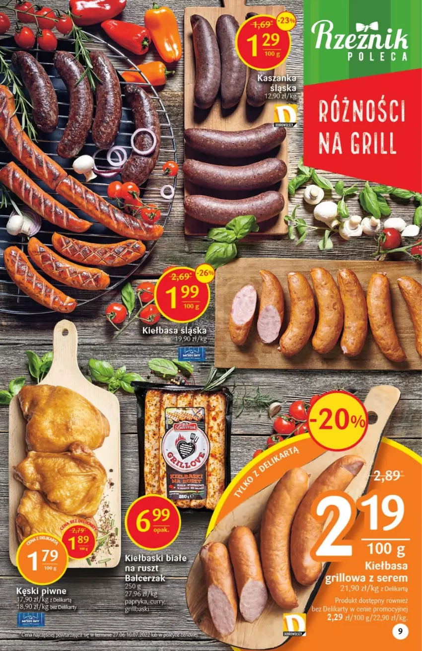 Gazetka promocyjna Delikatesy Centrum - Gazetka DC33 - ważna 25.08 do 31.08.2022 - strona 9 - produkty: Bluza, Grill, Kiełbasa, Ser