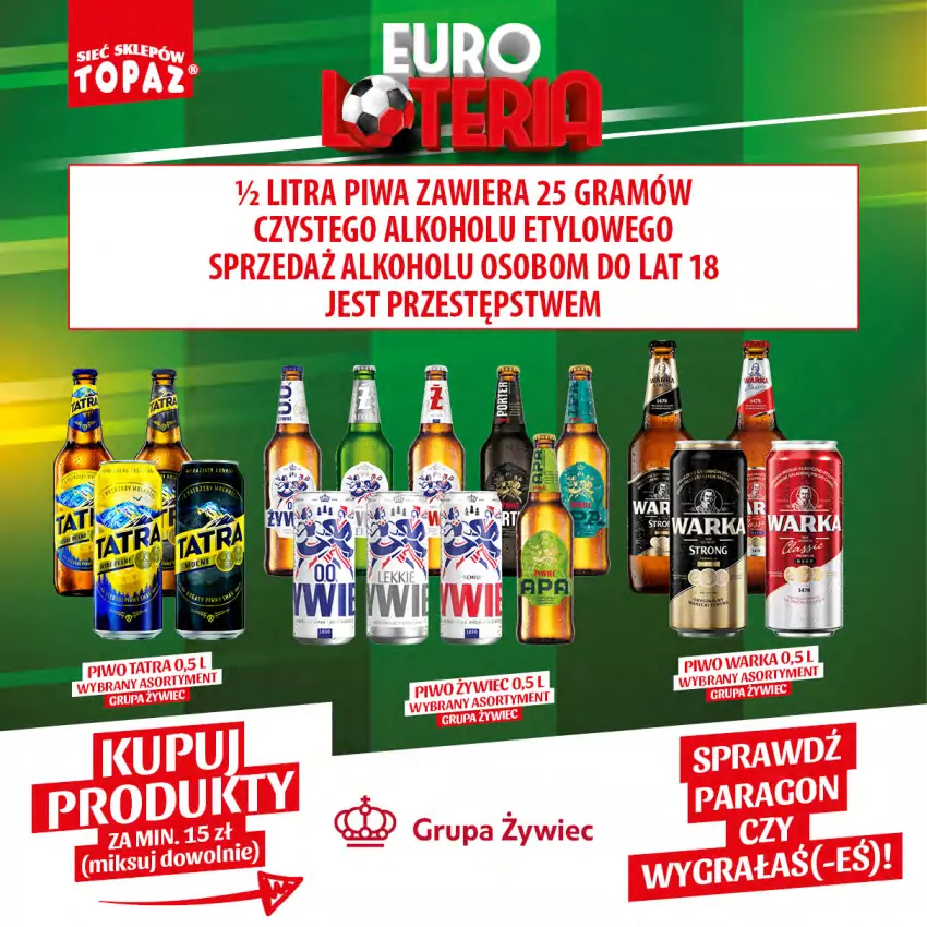 Gazetka promocyjna Topaz - Gazetka - ważna 14.06 do 07.07.2024 - strona 10 - produkty: Gra, Piwa, Piwo, Tatra, Warka