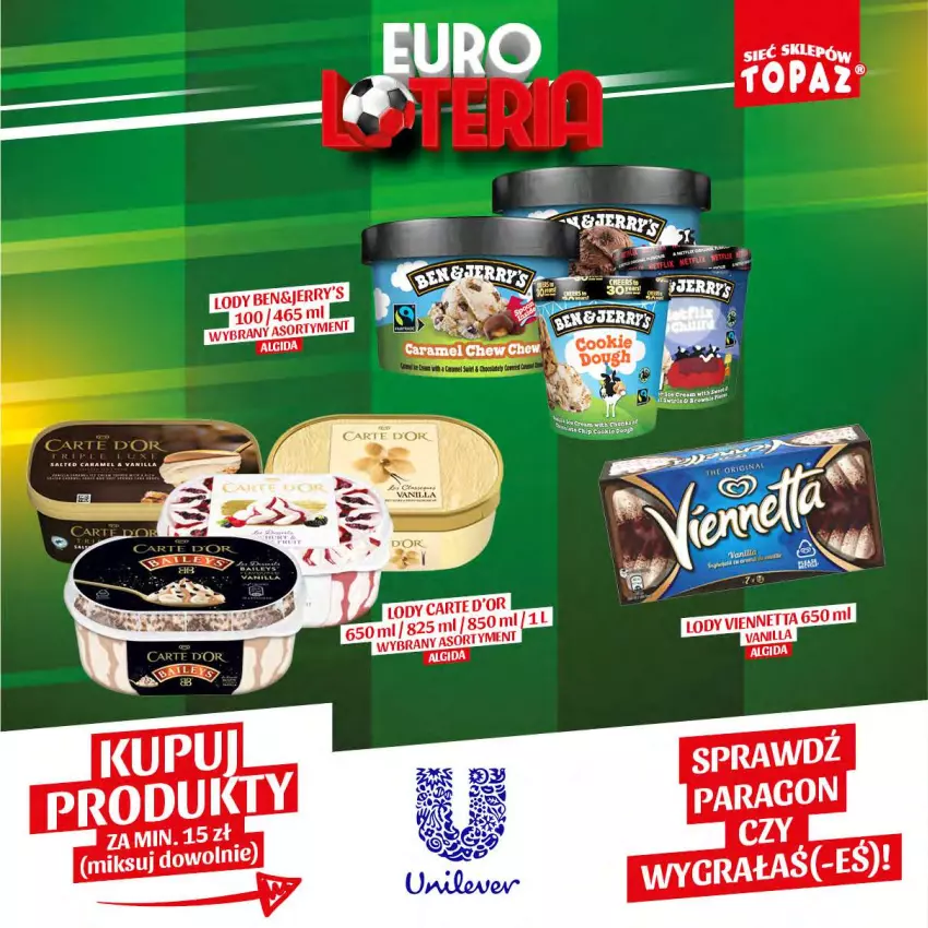 Gazetka promocyjna Topaz - Gazetka - ważna 14.06 do 07.07.2024 - strona 19 - produkty: Algida, LG, Lody