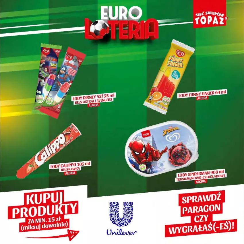 Gazetka promocyjna Topaz - Gazetka - ważna 14.06 do 07.07.2024 - strona 23 - produkty: Avengers, Disney, Lody, Spiderman