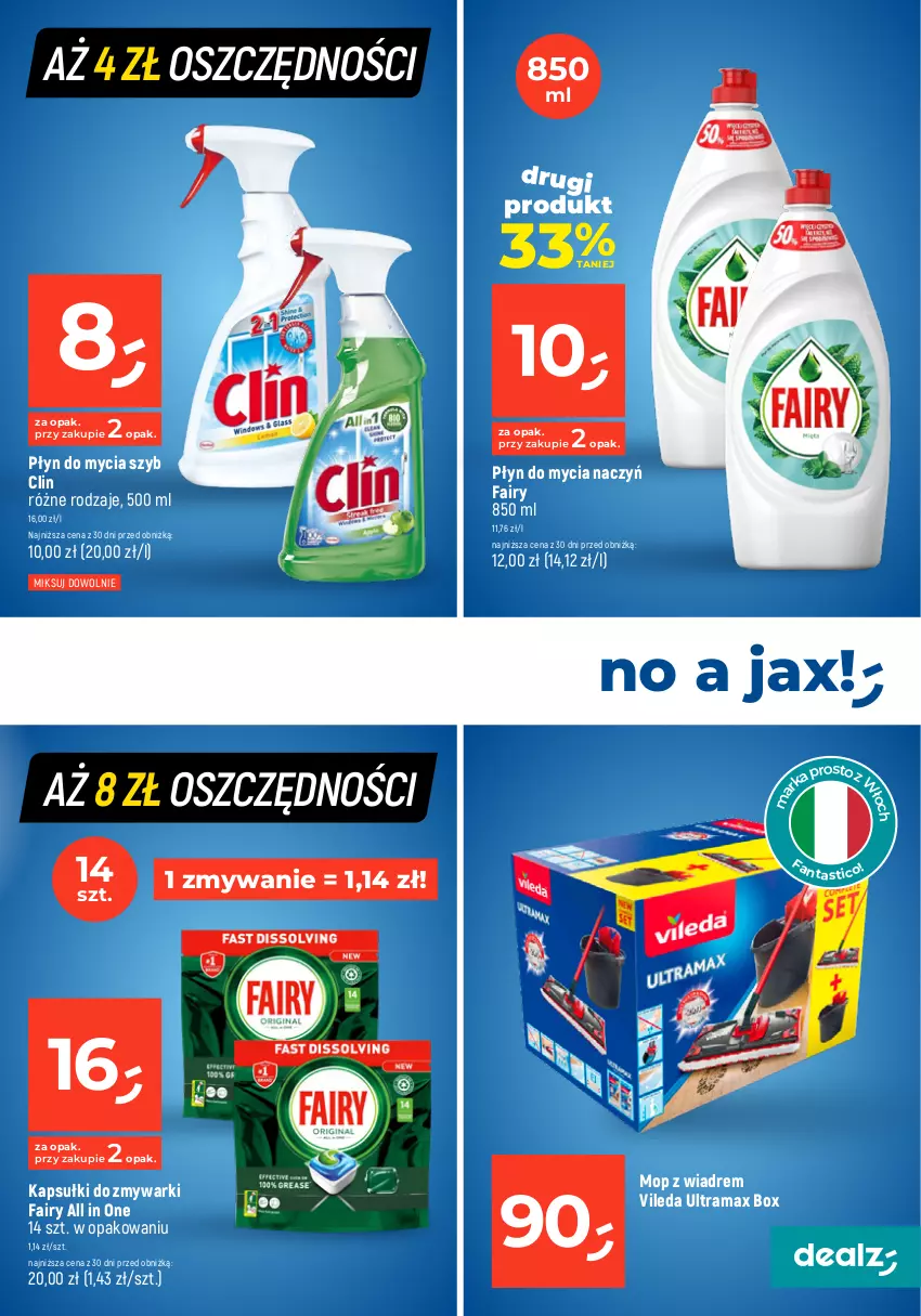 Gazetka promocyjna Dealz - MEGACEN dla domu! - ważna 07.03 do 31.03.2024 - strona 31 - produkty: Ajax, Clin, Do mycia naczyń, Fa, Fairy, Mop, Płyn do mycia, Płyn do mycia naczyń, Rama, Vileda, Zmywarki