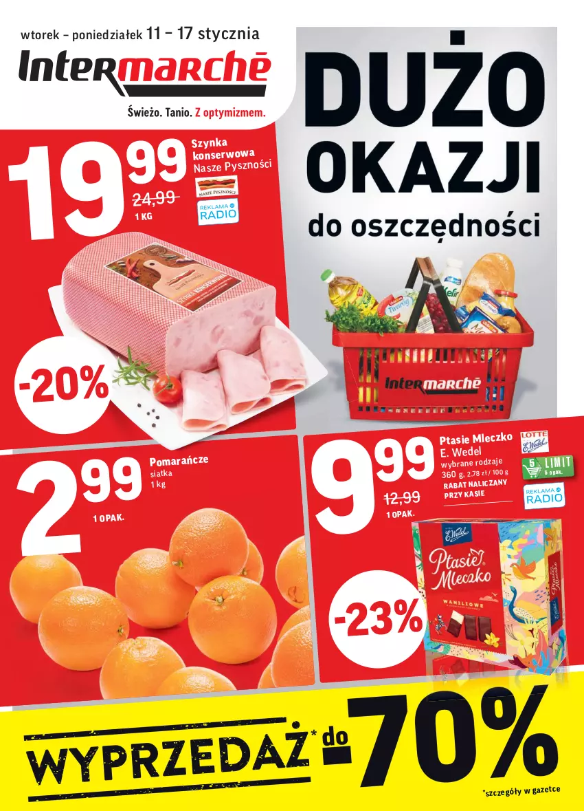 Gazetka promocyjna Intermarche - ważna 11.01 do 17.01.2022 - strona 1 - produkty: E. Wedel, Mleczko, Pomarańcze, Ser