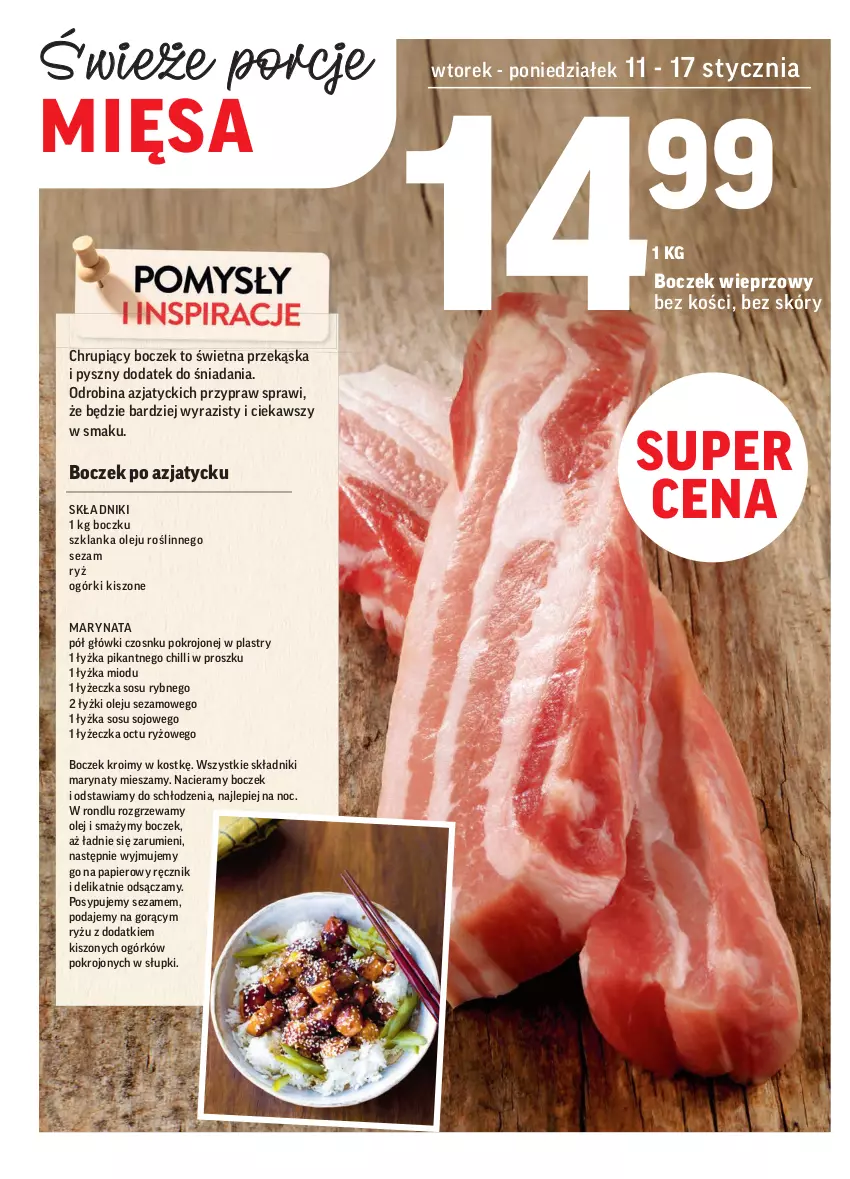 Gazetka promocyjna Intermarche - ważna 11.01 do 17.01.2022 - strona 14 - produkty: Boczek, Boczek wieprzowy, Olej, Papier, Ręcznik, Rum, Ryż, Sezam, Sos, Szklanka