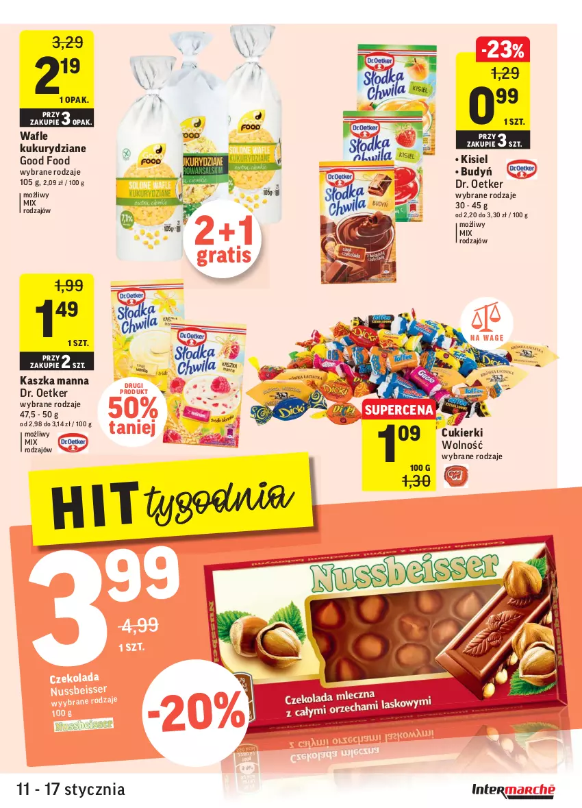 Gazetka promocyjna Intermarche - ważna 11.01 do 17.01.2022 - strona 27 - produkty: Budyń, Cukier, Cukierki, Czekolada, Dr. Oetker, Gra, Kisiel, Ser, Wafle