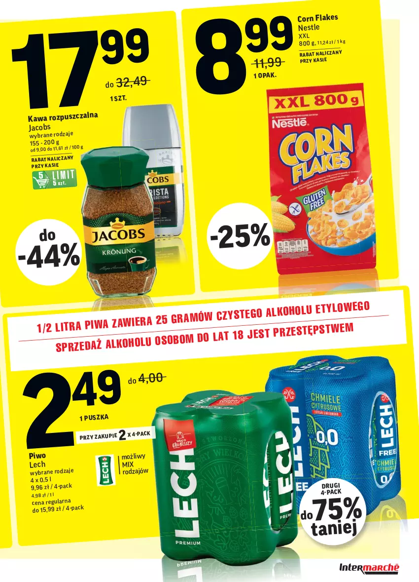 Gazetka promocyjna Intermarche - ważna 11.01 do 17.01.2022 - strona 38 - produkty: Corn flakes, Jacobs, Kawa, Piwo