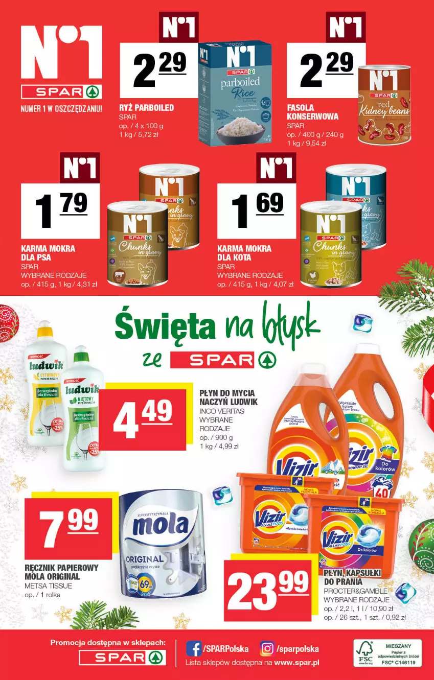 Gazetka promocyjna Spar - Spar - ważna 28.11 do 08.12.2021 - strona 12 - produkty: Do mycia naczyń, Fa, Gin, Kapsułki do prania, Ludwik, Mola, Papier, Płyn do mycia, Płyn do mycia naczyń, Ręcznik, Saga