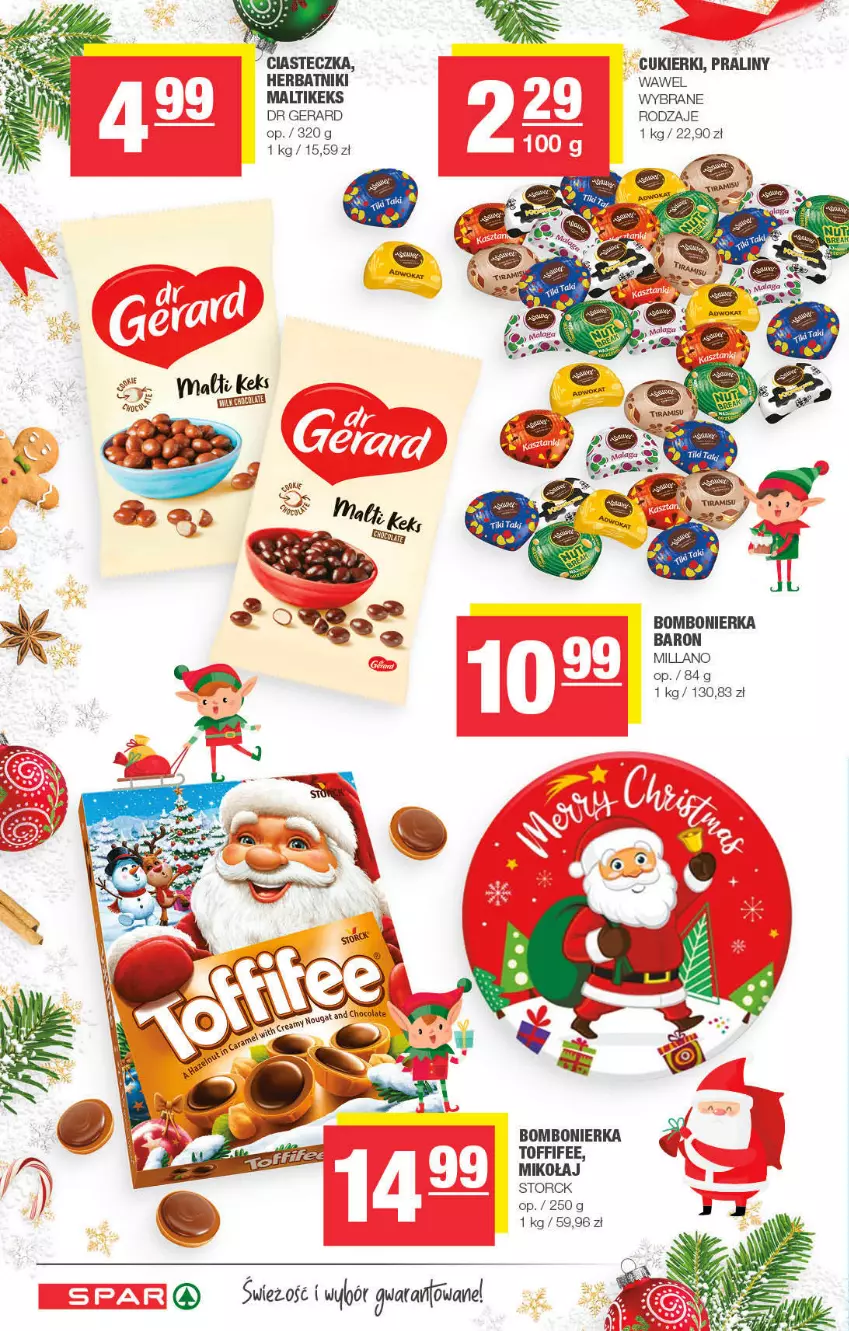 Gazetka promocyjna Spar - Spar - ważna 28.11 do 08.12.2021 - strona 4 - produkty: Cukier, Cukierki, Dr Gerard, Herbatniki, Por, Praliny, Toffifee, Wawel