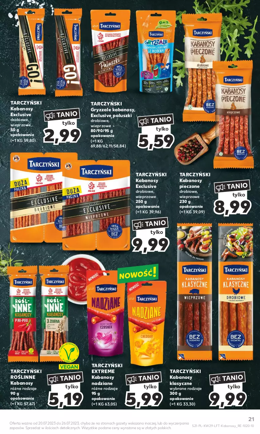 Gazetka promocyjna Kaufland - Gazetka tygodnia - ważna 20.07 do 26.07.2023 - strona 21 - produkty: Gry, Kabanos, Piec, Roślinne kabanosy, Tarczyński