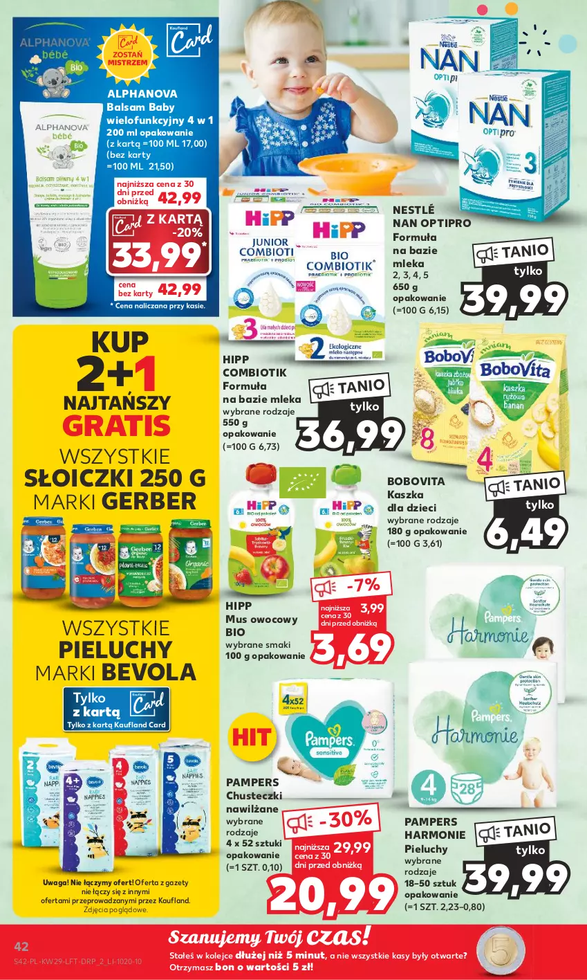 Gazetka promocyjna Kaufland - Gazetka tygodnia - ważna 20.07 do 26.07.2023 - strona 42 - produkty: BoboVita, Chusteczki, Dzieci, Gerber, Gra, HiPP, Mus, NAN Optipro, Nestlé, Olej, Pampers, Pieluchy, Słoiczki, Waga