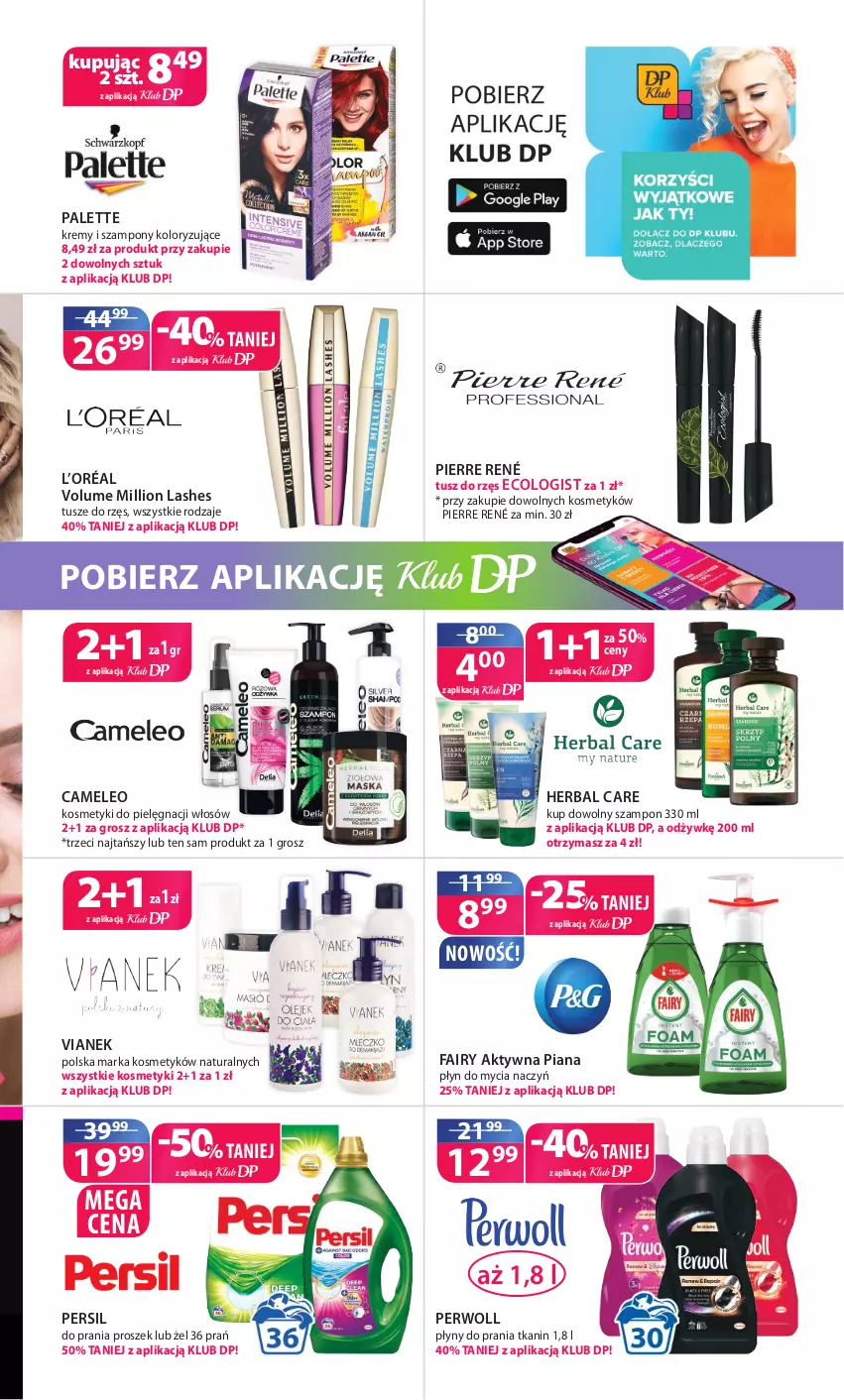 Gazetka promocyjna Drogerie Polskie - ważna 12.03 do 31.03.2021 - strona 3 - produkty: Do mycia naczyń, Eleo, Fa, Fairy, Kosmetyki do pielęgnacji, L’Oréal, Lion, Palette, Persil, Perwoll, Pierre René, Płyn do mycia, Płyn do mycia naczyń, Szampon, Tusz