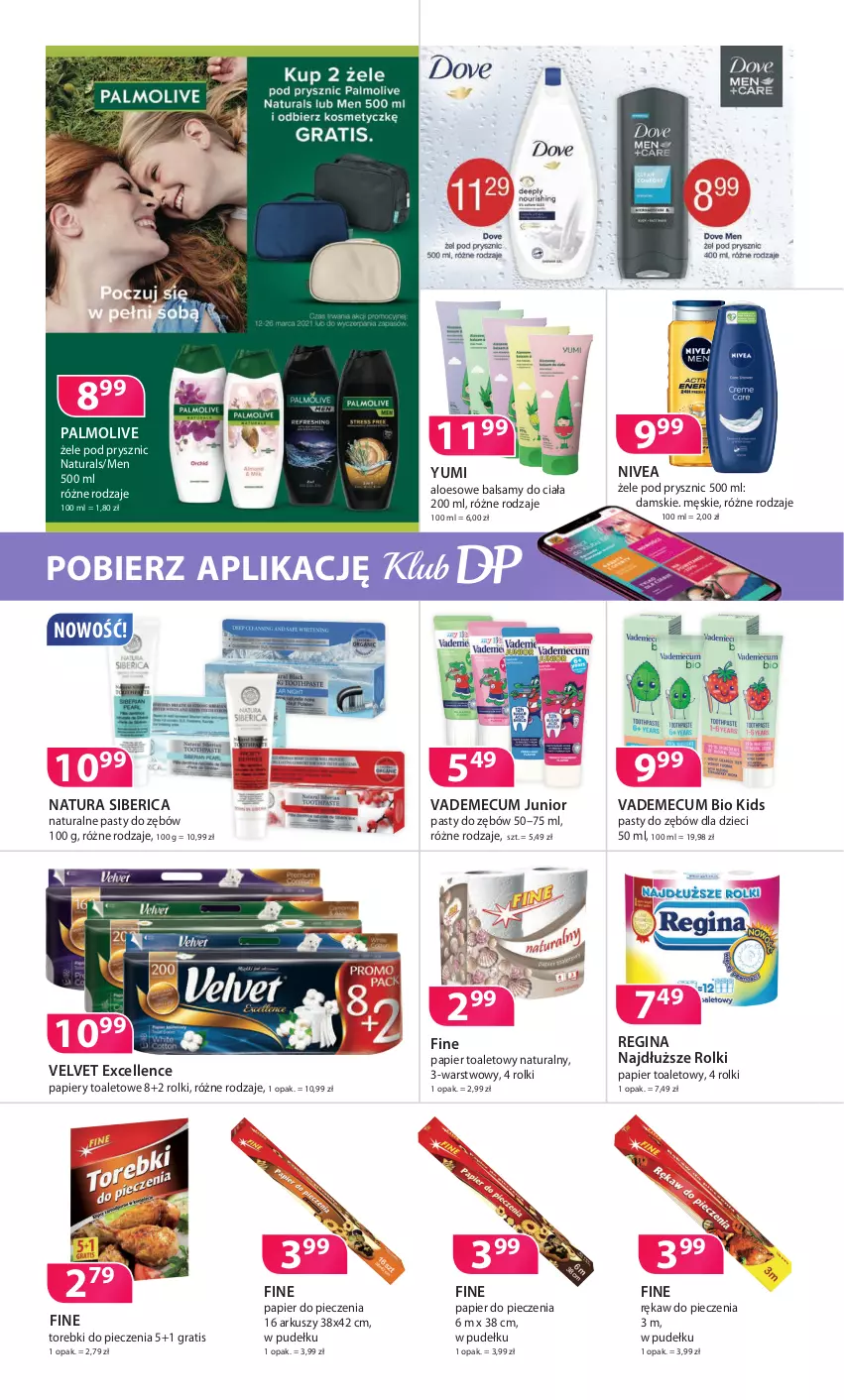 Gazetka promocyjna Drogerie Polskie - ważna 12.03 do 31.03.2021 - strona 6 - produkty: Dzieci, Gin, Gra, Natura Siberica, Nivea, Palmolive, Papier, Papier do pieczenia, Papier toaletowy, Piec, Rękaw do pieczenia, Rolki, Torebki do pieczenia, Vademecum, Velvet