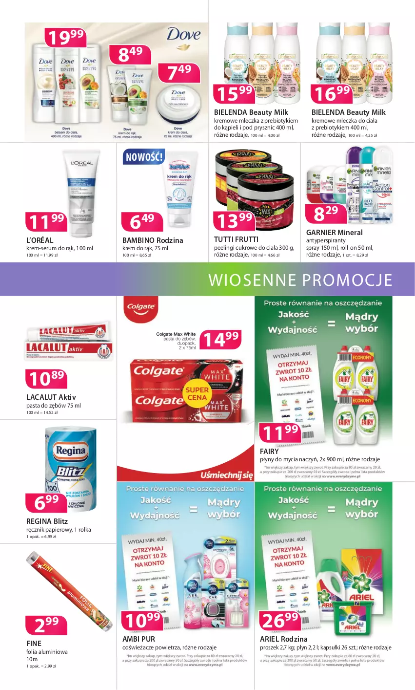 Gazetka promocyjna Drogerie Polskie - ważna 12.03 do 31.03.2021 - strona 7 - produkty: Ambi Pur, Antyperspirant, Ariel, Bielenda, Do mycia naczyń, Fa, Fairy, Folia aluminiowa, Garnier, Gin, Krem do rąk, L’Oréal, Lacalut, Papier, Pasta do zębów, Peeling, Pur, Ręcznik, Rum, Ser, Serum, Serum do rąk