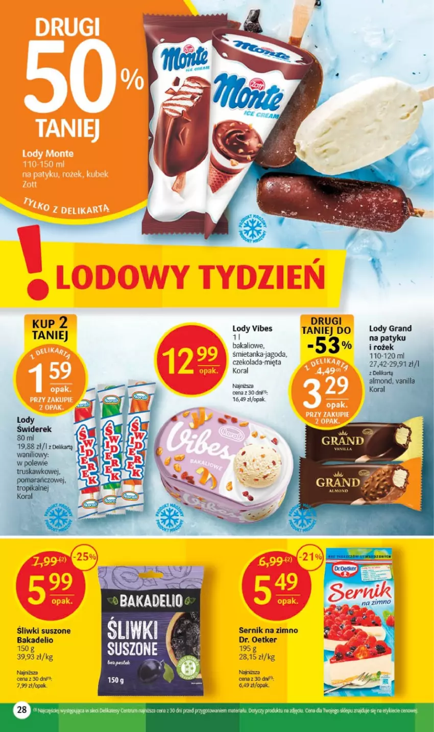 Gazetka promocyjna Delikatesy Centrum - Gazetka DC25 - ważna 29.06 do 05.07.2023 - strona 28 - produkty: Czekolada, Dr. Oetker, Gra, Lody, Mięta, Rum, Ser, Tera