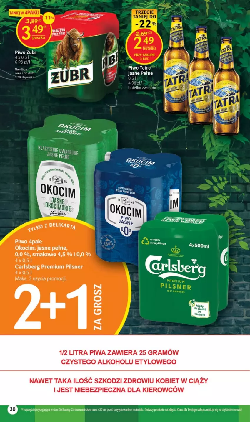 Gazetka promocyjna Delikatesy Centrum - Gazetka DC25 - ważna 29.06 do 05.07.2023 - strona 30 - produkty: Carlsberg, Gra, Koc, Okocim, Piec, Piwa, Piwo, Rum, Tatra