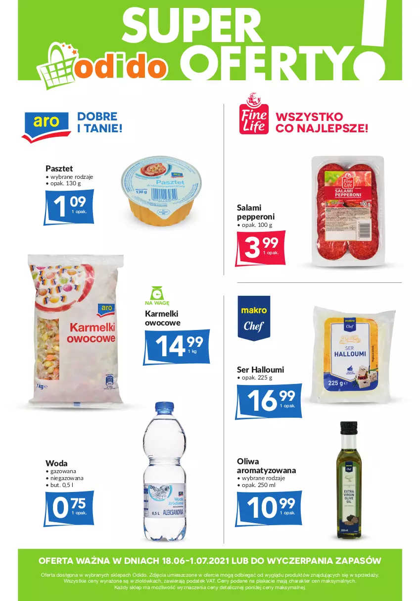 Gazetka promocyjna Odido - Super oferty! - ważna 18.06 do 01.07.2021 - strona 1 - produkty: Pasztet, Salami, Ser, Woda