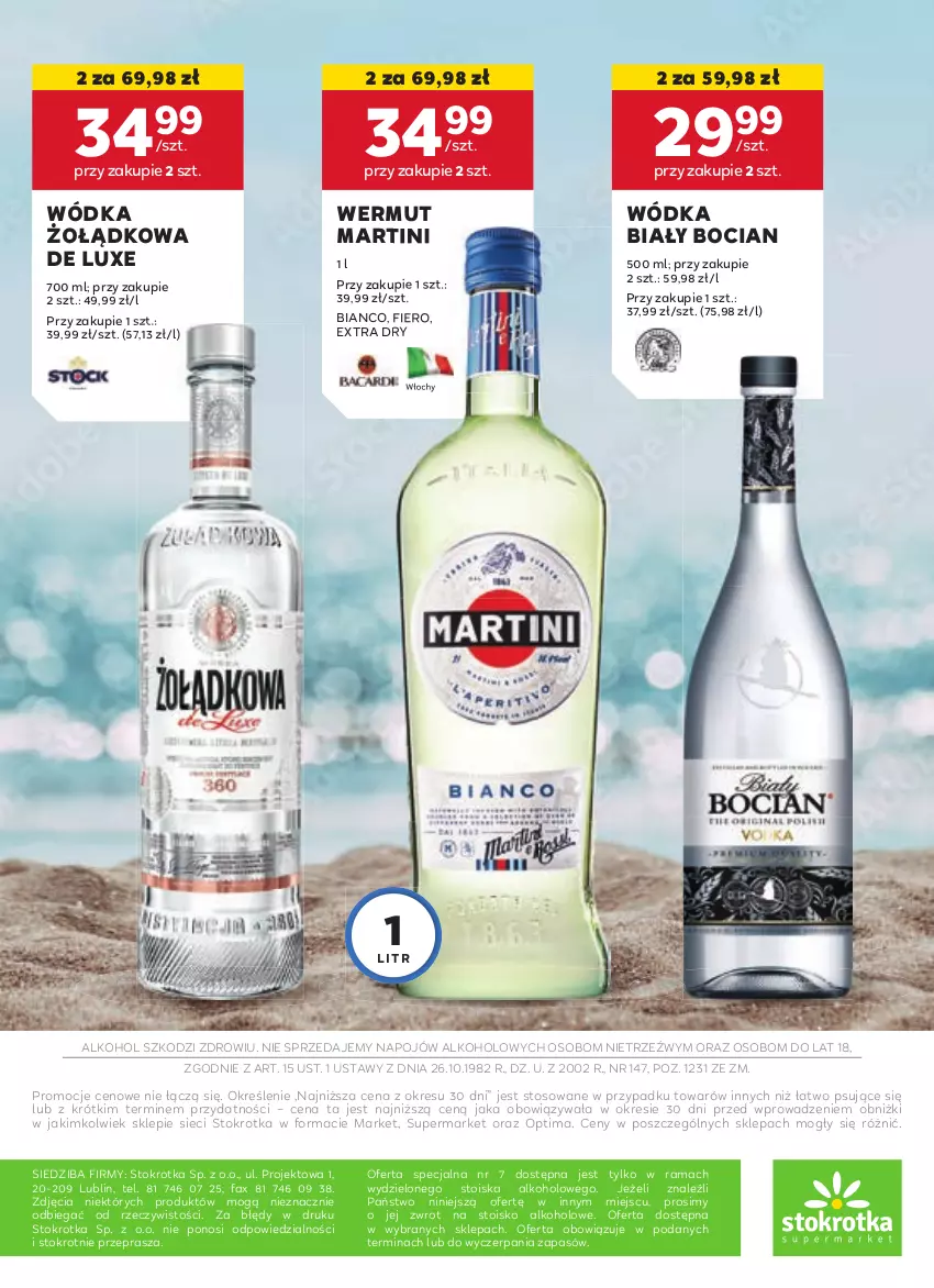 Gazetka promocyjna Stokrotka - Oferta alkoholowa - ważna 22.06 do 19.07.2024 - strona 16 - produkty: Biały Bocian, Fa, Martini, Optima, Rama, Wódka