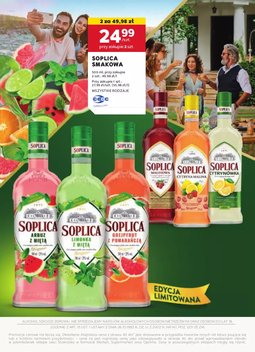 Gazetka promocyjna Stokrotka - Oferta alkoholowa - ważna 22.06 do 19.07.2024 - strona 4 - produkty: Optima, Soplica