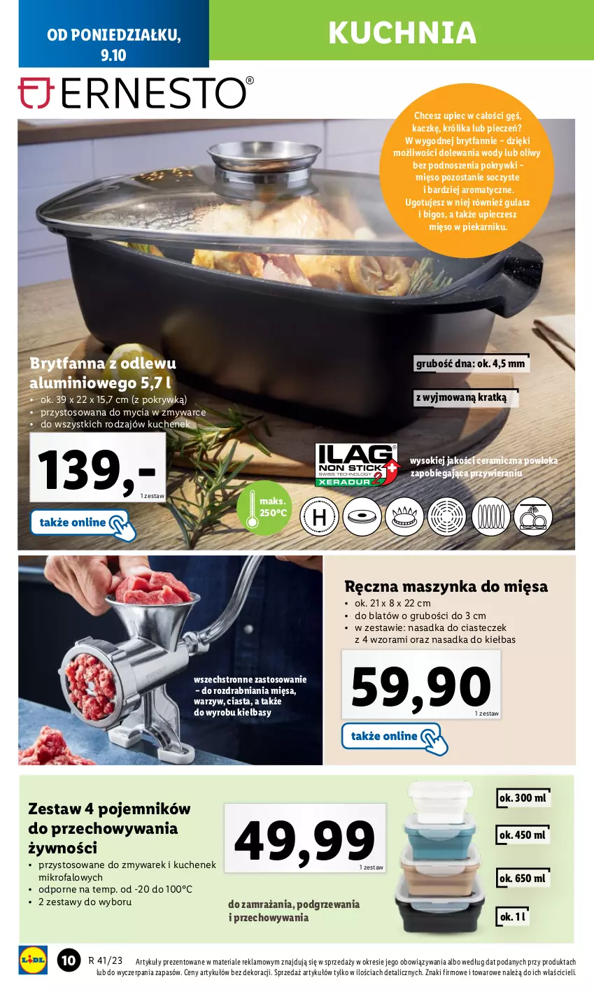 Gazetka promocyjna Lidl - GAZETKA - ważna 09.10 do 14.10.2023 - strona 14 - produkty: Bigos, Fa, Królik, Kuchnia, Maszynka, Mięso, Piec, Piekarnik, Pojemnik, Por, Sok, Szynka