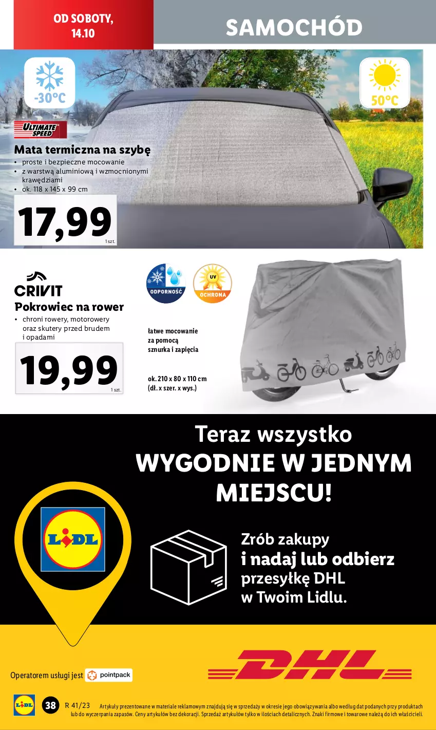 Gazetka promocyjna Lidl - GAZETKA - ważna 09.10 do 14.10.2023 - strona 46 - produkty: Piec, Pokrowiec, Rower, Samochód, Tera