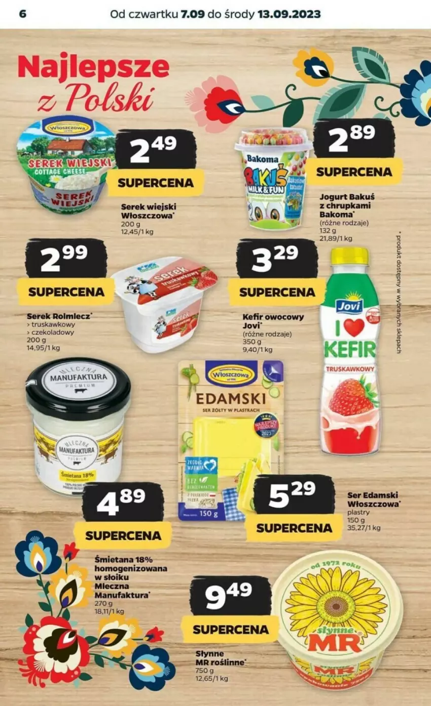 Gazetka promocyjna Netto - ważna 07.09 do 13.09.2023 - strona 13 - produkty: Bakoma, Edam, Fa, Jogurt, Kefir, Miecz, Ser, Serek, Serek wiejski, Słynne