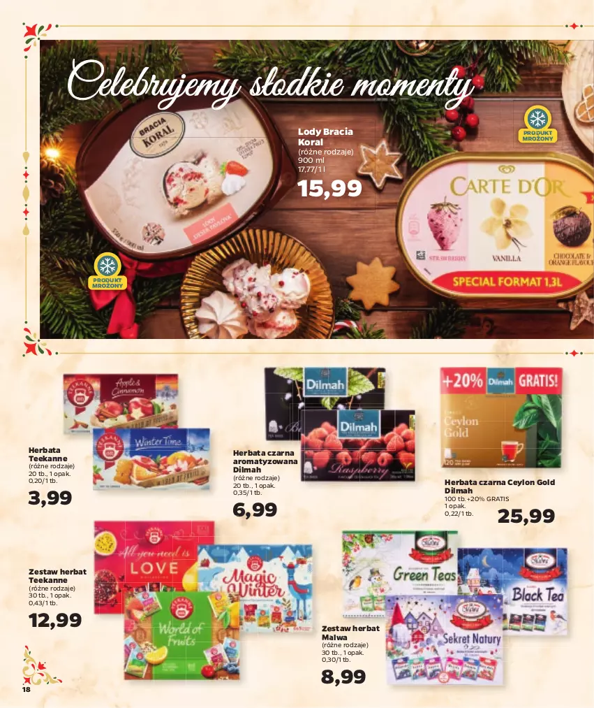 Gazetka promocyjna Netto - Oferta na Święta - ważna 08.12 do 24.12.2022 - strona 18 - produkty: Dilmah, Gra, Herbata, Herbata czarna, Lody, Teekanne