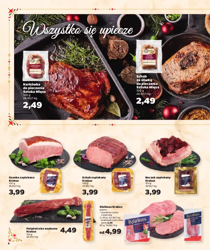 Gazetka promocyjna Netto - Oferta na Święta - ważna 08.12 do 24.12.2022 - strona 6 - produkty: Boczek, Kiełbasa, Krakus, Piec, Szynka