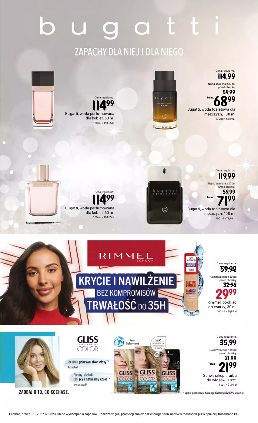 Gazetka promocyjna Rossmann - 16 grudnia - ważna 16.12 do 27.12.2023 - strona 11 - produkty: Fa, Farba do włosów, Perfum, Podkład, Podkład do twarzy, Schwarzkopf, Tera, Woda, Woda perfumowana, Woda toaletowa