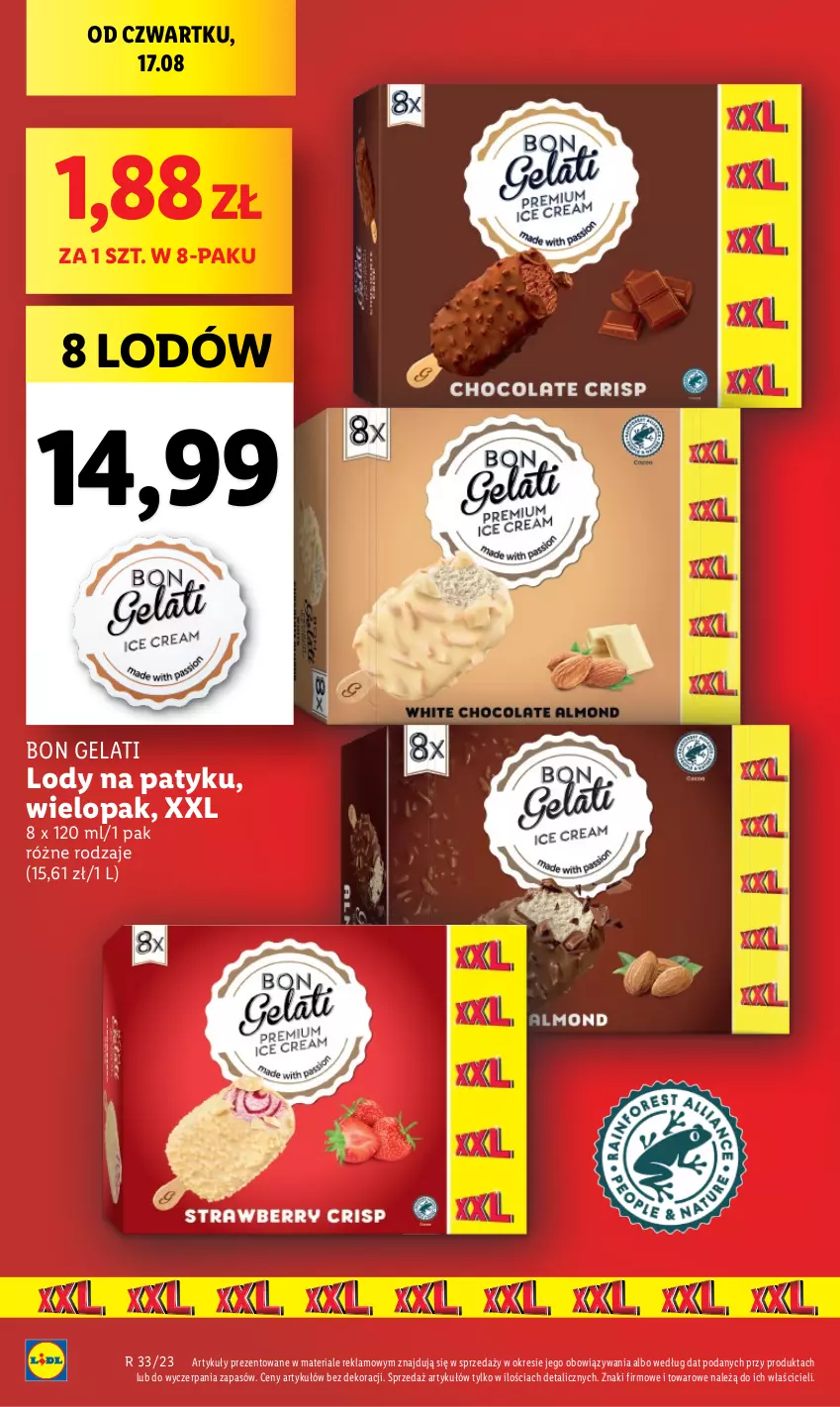 Gazetka promocyjna Lidl - GAZETKA - ważna 17.08 do 19.08.2023 - strona 10 - produkty: Lody