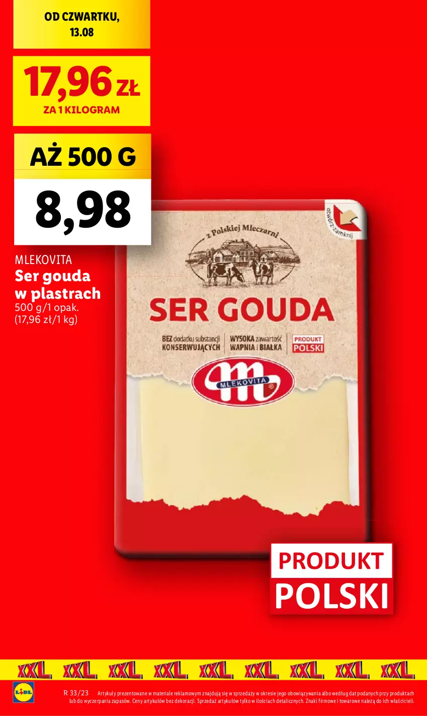 Gazetka promocyjna Lidl - GAZETKA - ważna 17.08 do 19.08.2023 - strona 22 - produkty: Gouda, Gra, Mleko, Mlekovita, Ser