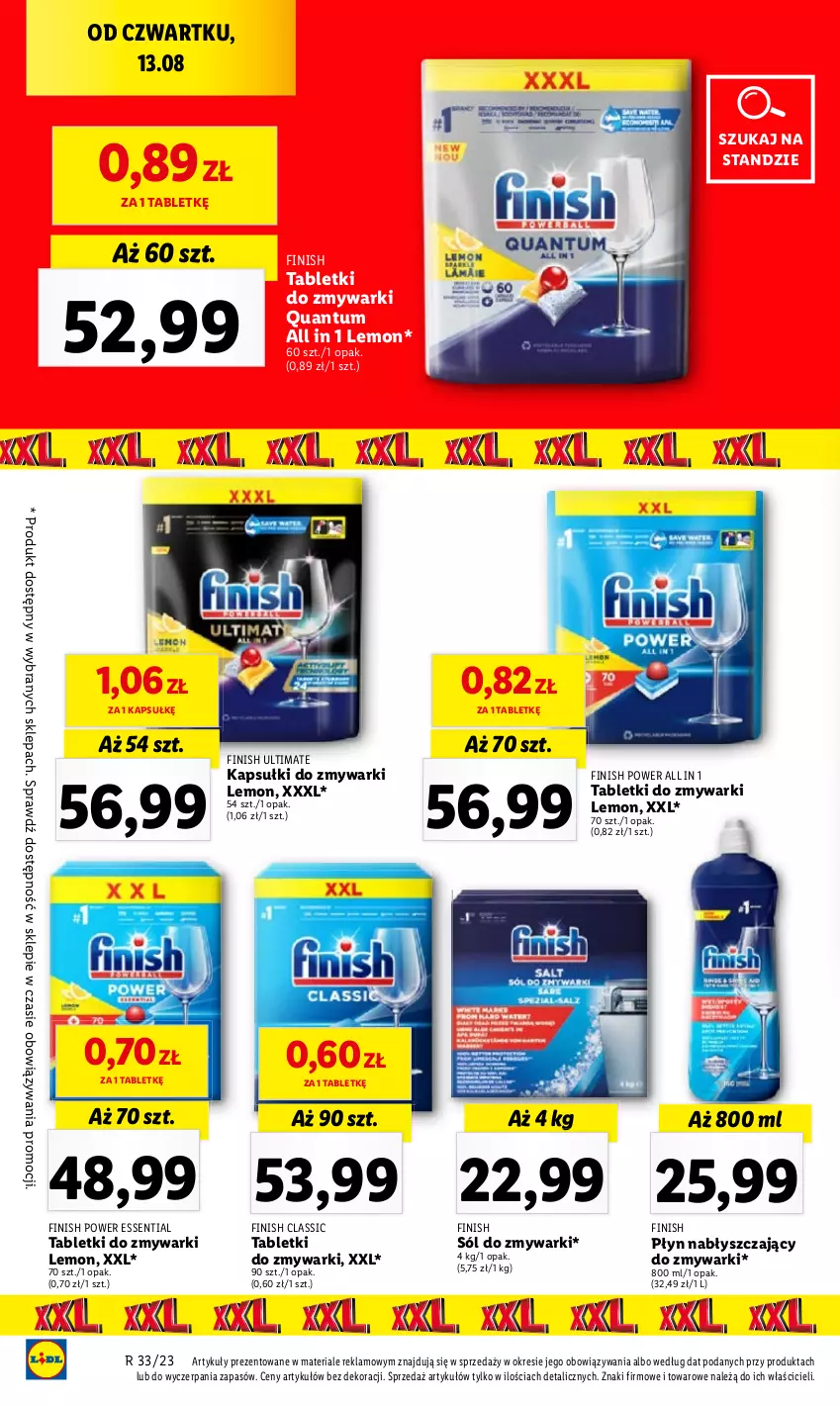 Gazetka promocyjna Lidl - GAZETKA - ważna 17.08 do 19.08.2023 - strona 32 - produkty: Finish, Płyn nabłyszczający, Zmywarki