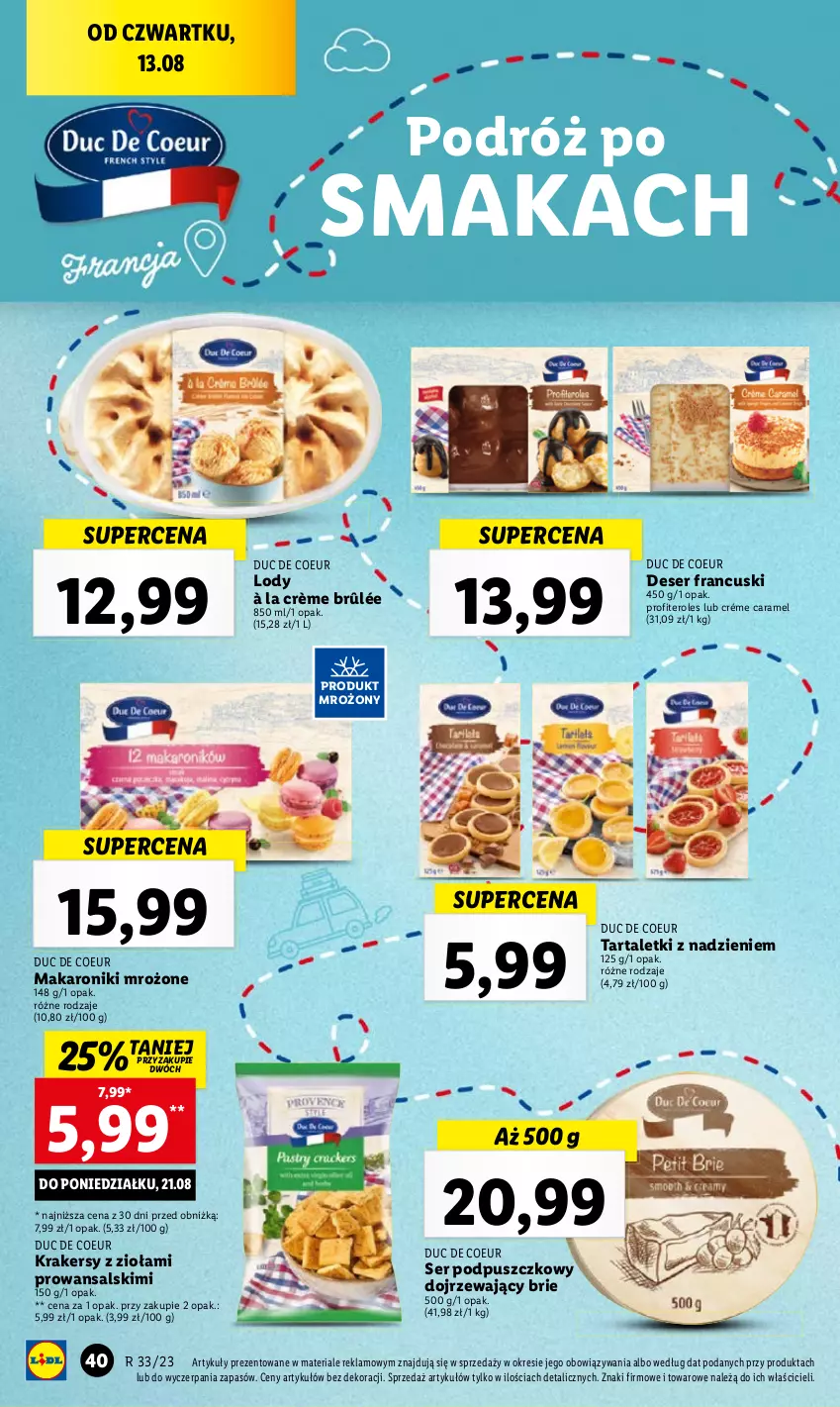 Gazetka promocyjna Lidl - GAZETKA - ważna 17.08 do 19.08.2023 - strona 46 - produkty: Krakersy, Lody, Ser