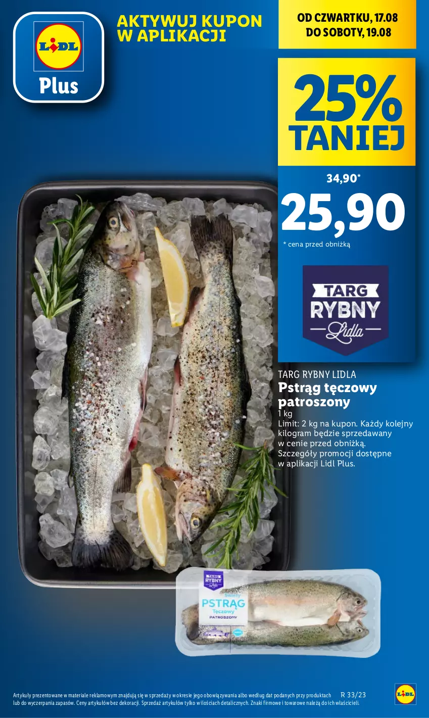 Gazetka promocyjna Lidl - GAZETKA - ważna 17.08 do 19.08.2023 - strona 7 - produkty: Gra, Olej, Pstrąg, Pstrąg tęczowy