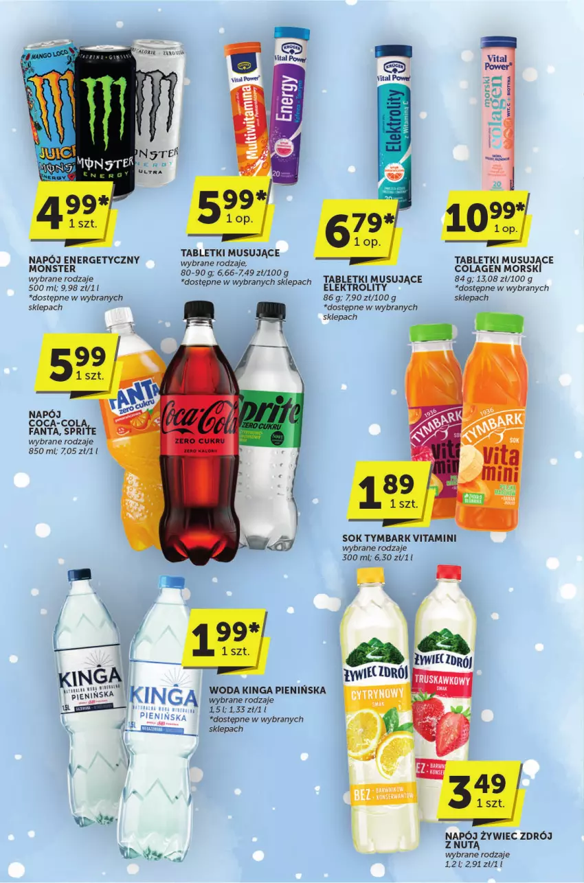 Gazetka promocyjna ABC - ważna 23.01 do 04.02.2025 - strona 24 - produkty: Coca-Cola, Fa, Fanta, Mus, Napój, Napój energetyczny, Sok, Sprite, Tablet, Tabletki musujące, Tymbark, Wibo